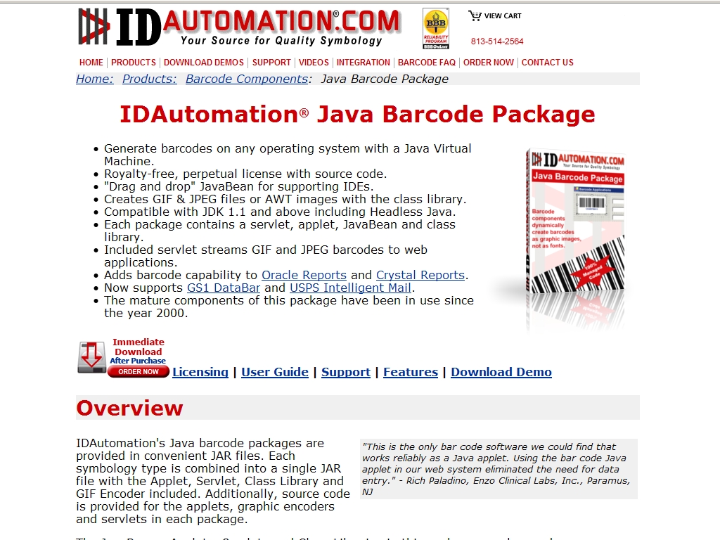 Java Barcode Package - User Interface Controls for Windows